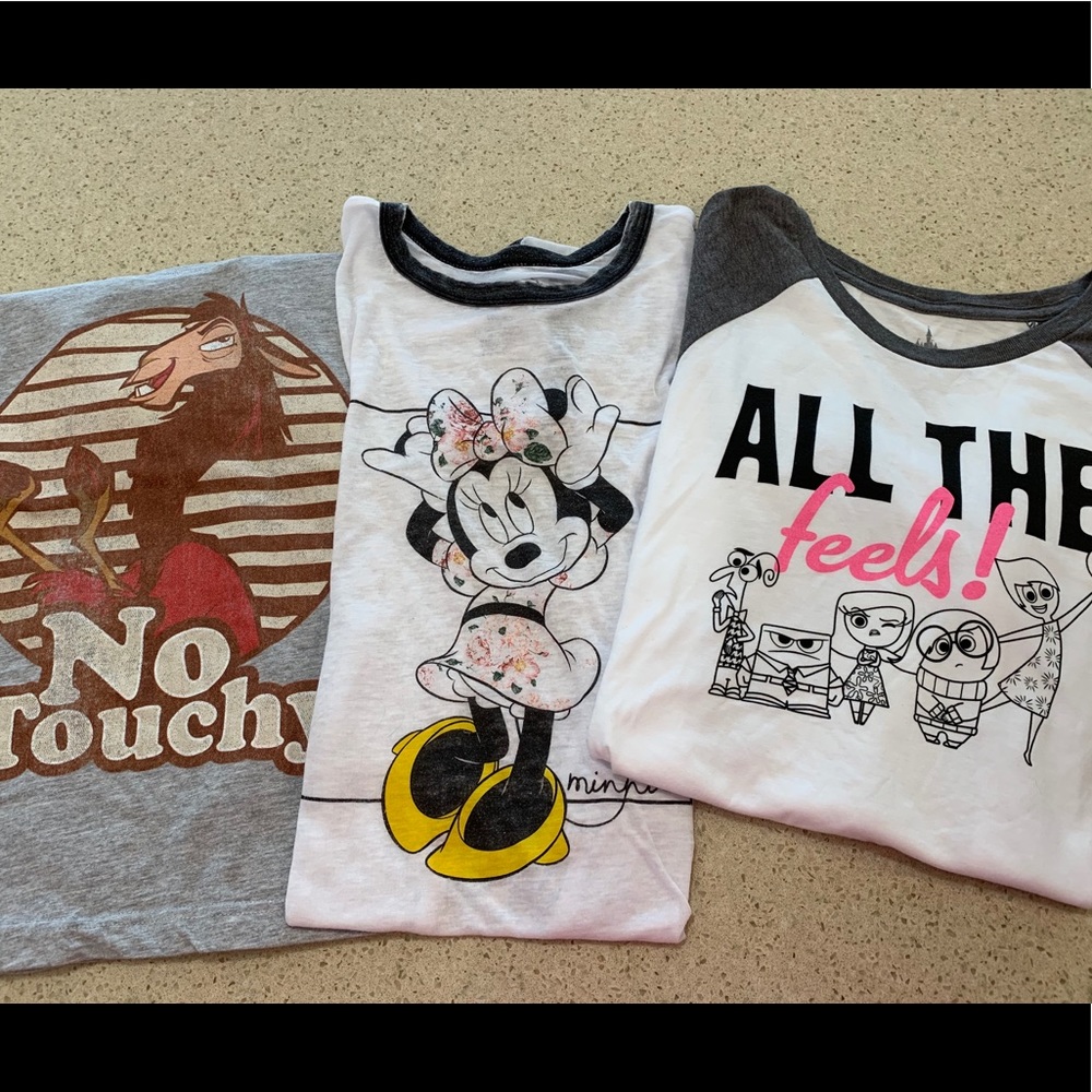 Three Disney graphic women’s tshirts